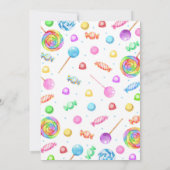 Snoep Birthday Invitation, Candyland Invitation Kaart (Achterkant)