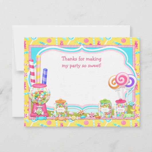 Snoep Birthday Party - Bedankt voor je creditcard (Voorkant)