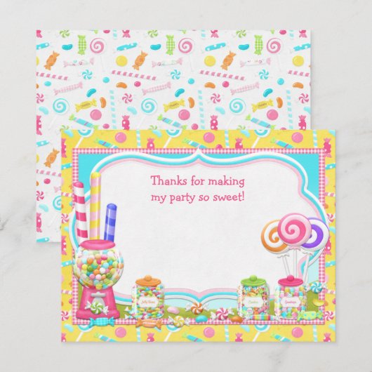 Snoep Birthday Party - Bedankt voor je creditcard (Voorkant / Achterkant)