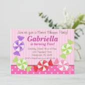 Snoep Birthday Party Invitation Kaart (Staand voorkant)