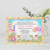 Snoep Birthday Party Invitation Kaart (Staand voorkant)