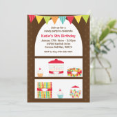 Snoep Birthday Party Invitation Kaart (Staand voorkant)