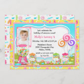 Snoep Birthday Party Invitation Kaart (Voorkant / Achterkant)