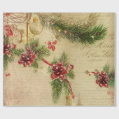 Snoep, bladeren en sierogen, kerstmis cadeaupapier (Vlak)