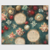  Snoep, bladeren en sierogen, kerstmis Cadeaupapier (Vlak)