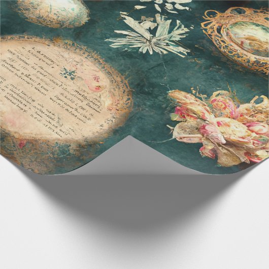 Snoep, bladeren en sierogen, kerstmis Cadeaupapier (Hoek)