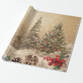 Snoep, bladeren en sierwaren met kerstmis Cadeaupapier (Uitgerold)