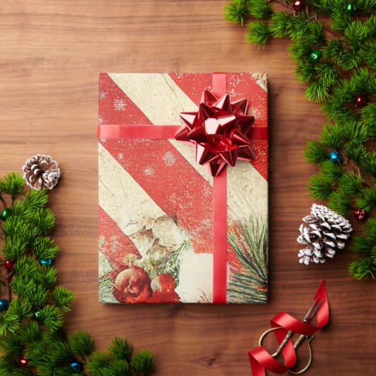  Snoep, bladeren en Strips Kerst Cadeaupapier (Feestdagen Geschenken)