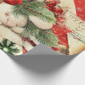  Snoep, bladeren en Strips Kerst Cadeaupapier (Hoek)