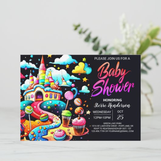 Snoep Bohemian Custom Baby shower Kaart (Staand voorkant)
