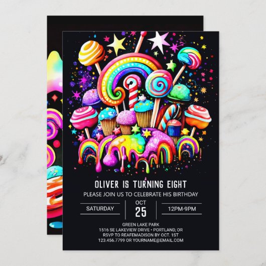 Snoep Bohemian Custom Verjaardag Kaart (Voorkant / Achterkant)