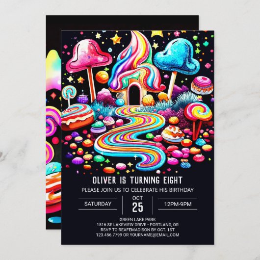 Snoep Boho Printable Verjaardag Kaart (Voorkant / Achterkant)