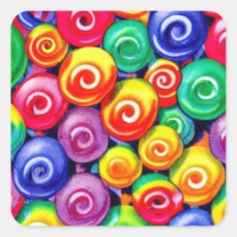 Snoep bollen vierkante sticker