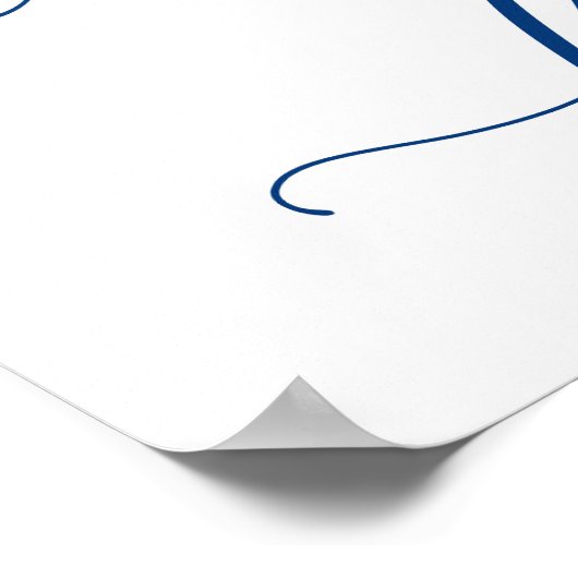 Snoep boog-bruiloft in marineblauw kalligrafie poster (Hoek)