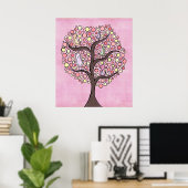 Snoep Boom Roze Nursery Kinder Room Poster (Thuiskantoor)