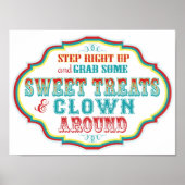 Snoep Booth Sign. Carnival Circus Birthday BL Poster (Voorkant)
