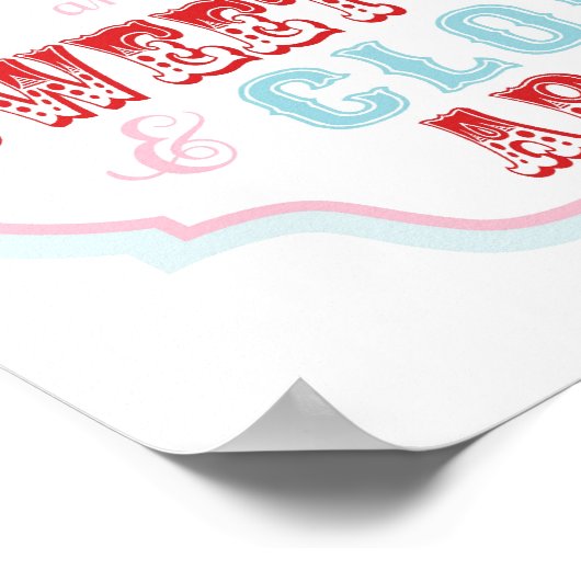 Snoep Booth Sign. Carnival Circus Birthday Poster (Hoek)