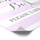 Snoep Borg-bord Paars Stripe Silver Poster (Hoek)