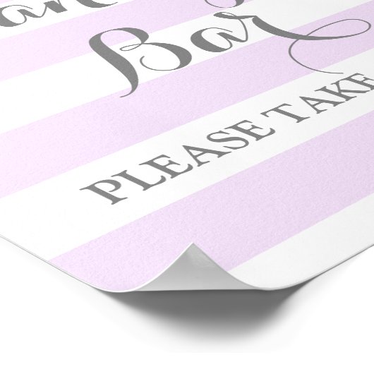 Snoep Borg-bord Paars Stripe Silver Poster (Hoek)