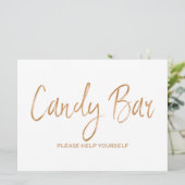 Snoep Borg-bord | Stylish Gold Roos Kaart (Staand voorkant)