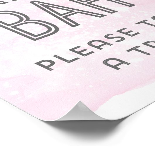 Snoep Borg-bruiloft Blush Pink Waterverf Poster (Hoek)