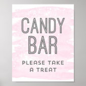 Snoep Borg-bruiloft Blush Pink Waterverf Poster (Voorkant)