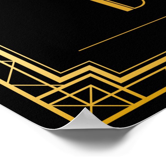 Snoep Borg-bruiloft | Gatsby Art Deco Poster (Hoek)