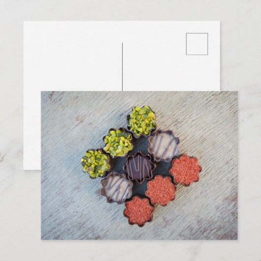 Snoep Briefkaart van Gourmet Chocolate (Voorkant / Achterkant)