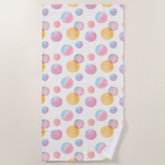 Snoep Bubbels Levendige Strandlaken (Voorkant)