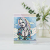 Snoep Bubblegoth Pastel Gothic tattoos Girl Rainbo Briefkaart (Staand voorkant)