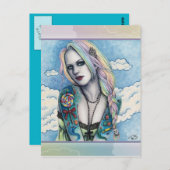Snoep Bubblegoth Pastel Gothic tattoos Girl Rainbo Briefkaart (Voorkant / Achterkant)