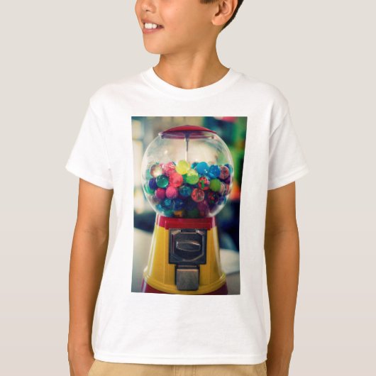 Snoep bubblegum speelgoed-machine retro t-shirt (Voorkant)