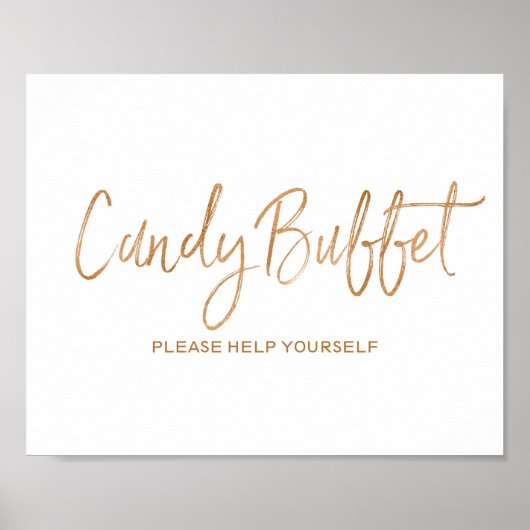 Snoep Buffet 8x10 stijlvol Roos Gold Wedding Sign Poster (Voorkant)