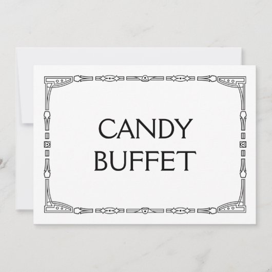 "Snoep Buffet" Art Deco Style Wedding Sign (Voorkant)