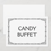 "Snoep Buffet" Art Deco Style Wedding Sign (Voorkant / Achterkant)