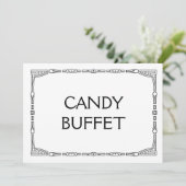 "Snoep Buffet" Art Deco Style Wedding Sign (Staand voorkant)