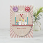Snoep Buffet Birthday Party Invitation Kaart (Staand voorkant)