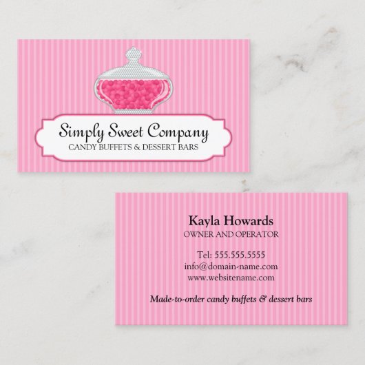 Snoep Buffet en dessert Bars Visitekaartje (Voorkant / Achterkant)