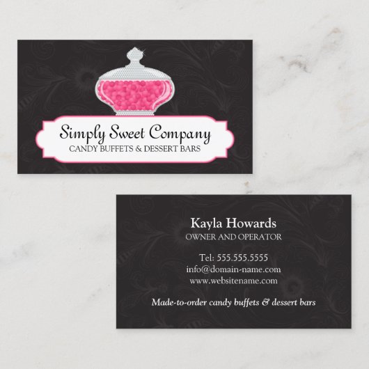 Snoep Buffet en dessert Table Visitekaartje (Voorkant / Achterkant)