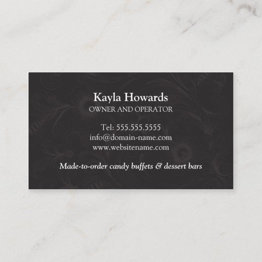 Snoep Buffet en dessert Table Visitekaartje (Achterkant)