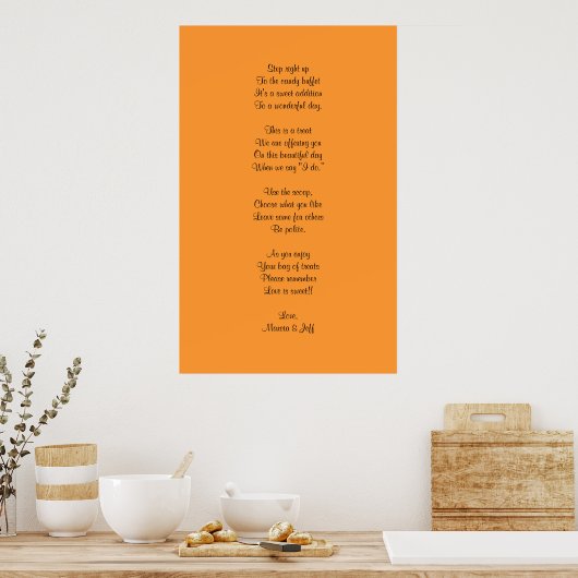 Snoep buffet gedicht poster (Keuken)