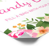 Snoep Buffet roze Baby shower Poster (Hoek)