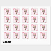 Snoep Buffet roze roze roodroze rotstikkers Vierkante Sticker (Vel)