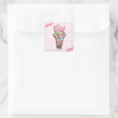 Snoep Buffet roze roze roodroze rotstikkers Vierkante Sticker (Tas)