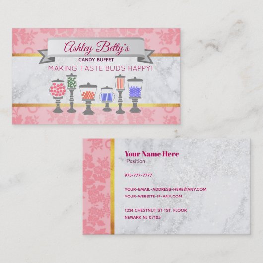 Snoep Buffet Slogans Visitekaartjes (Voorkant / Achterkant)