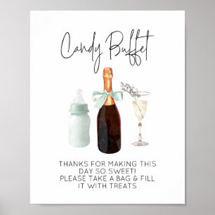 Snoep Buffet Teken voor Baby shower Green Sip & Se Poster