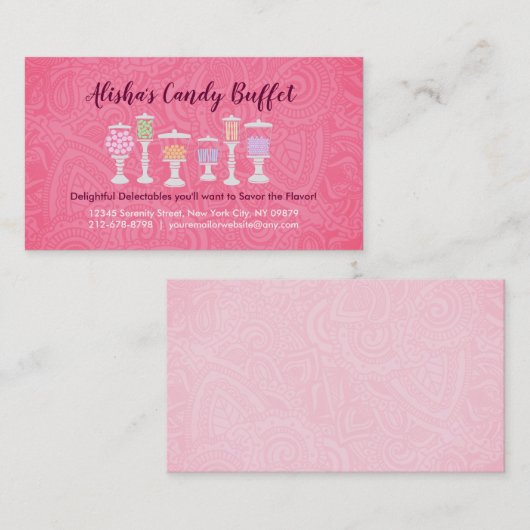 Snoep Buffet Visitekaartjes (Voorkant / Achterkant)
