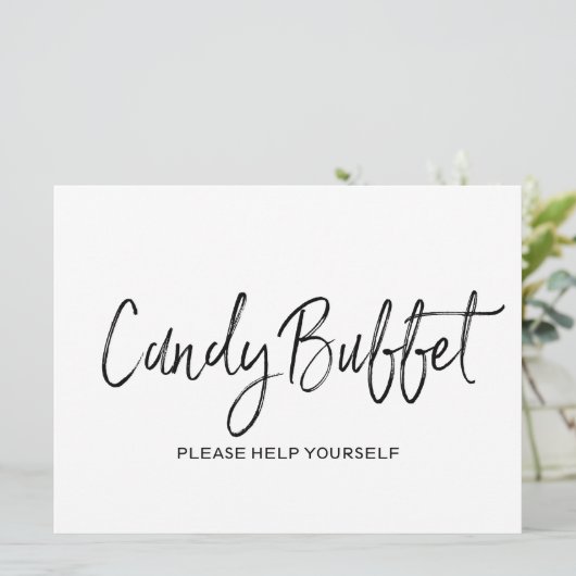 "Snoep buffet" Weddenschap | Stijlvol papier Kaart (Staand voorkant)