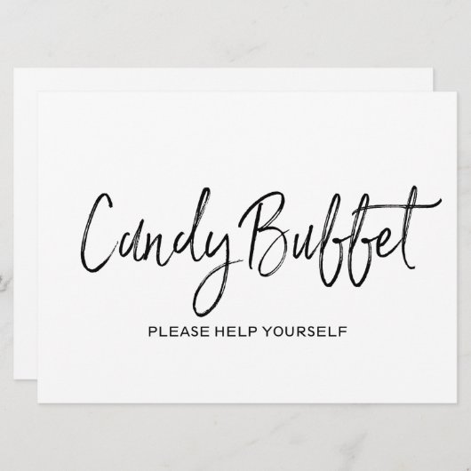 "Snoep buffet" Weddenschap | Stijlvol papier Kaart (Voorkant / Achterkant)