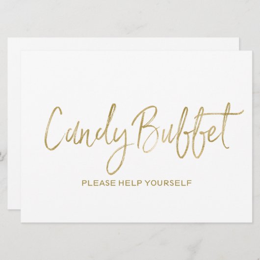 "Snoep buffet" Weddenschap | Stijlvolle Golden Kaart (Voorkant / Achterkant)